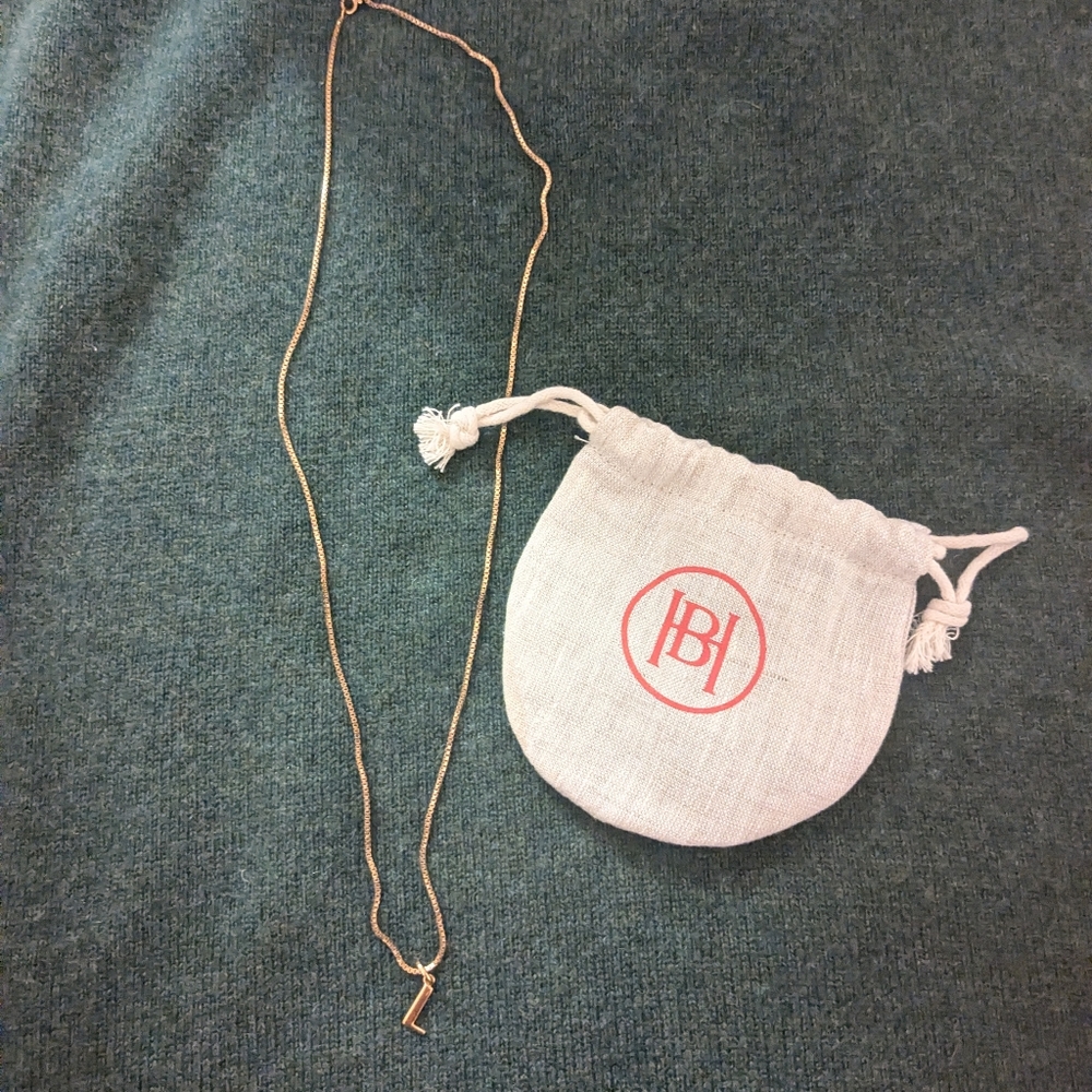 Hillberg & Berk 14k gold-vermeil over sterling silver Letter Charm & Box Chain